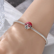 Charm Calavera Gorro Rojo Fluorecente