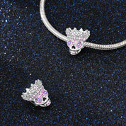 Charm Calavera con Corona Fluorecente