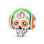 Charm Calavera Con Auriculares