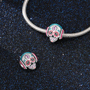 Charm Calavera Con Auriculares