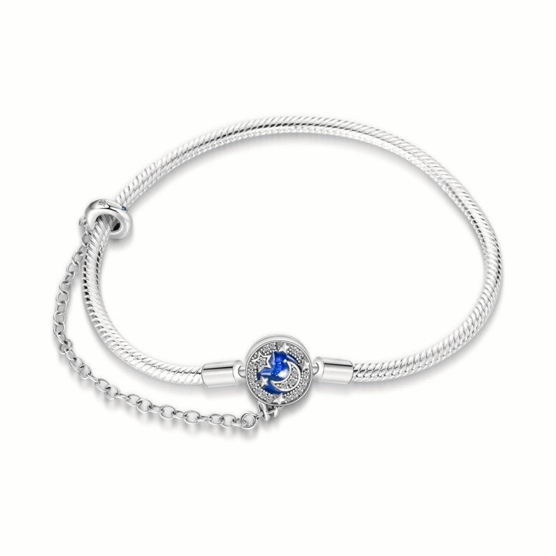 Pulsera Cadena de Seguridad Luna y Estrella