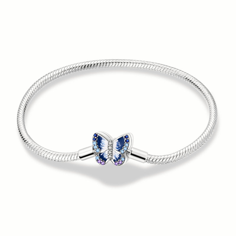 Pulsera Mariposa Azul con Gemas