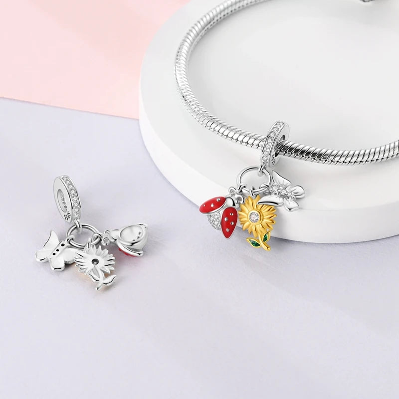 Charm Mariquita, Mariposa y Girasol