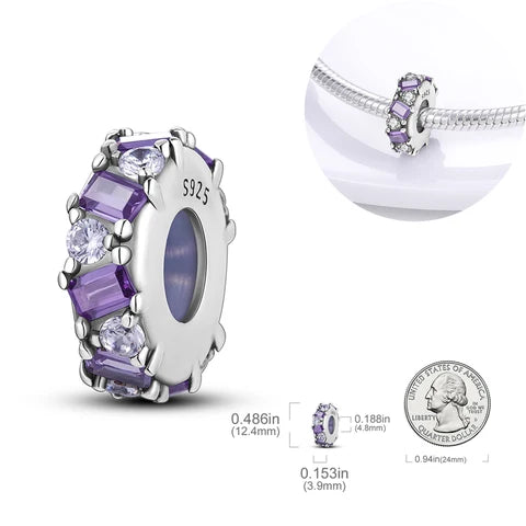 Charm Abalorio Gemas Moradas