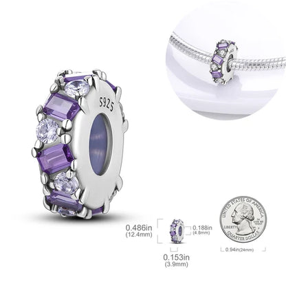 Charm Abalorio Gemas Moradas