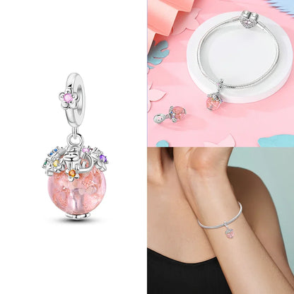 Charm Esfera Rosa y Ardilla