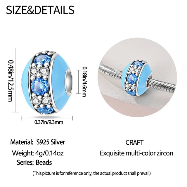 Charm Abalorio con Brillos Azules