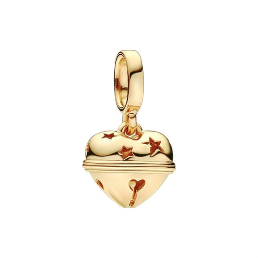 Charm Corazon Dorado con Estrellas