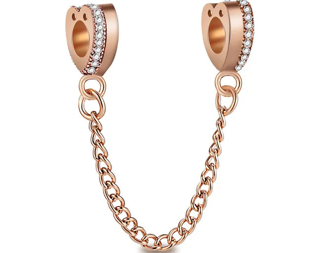 Cadena de Seguridad Corazones de Diamantes