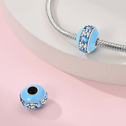 Charm Abalorio con Brillos Azules