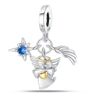 Charm Ángel y Estrella Azul