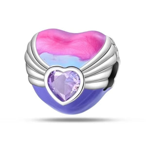 Charm Corazon Morado y Rosa