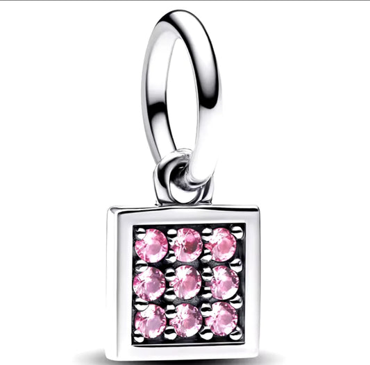 Charm Cuadrado Colgantes de Gemas