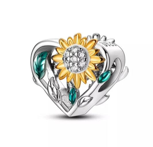 Charm Corazon y Girasol