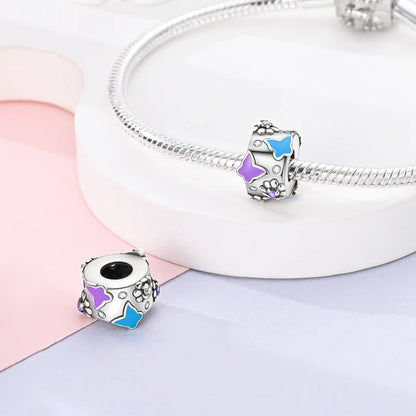 Charm Abalorio Mariposas y Flores