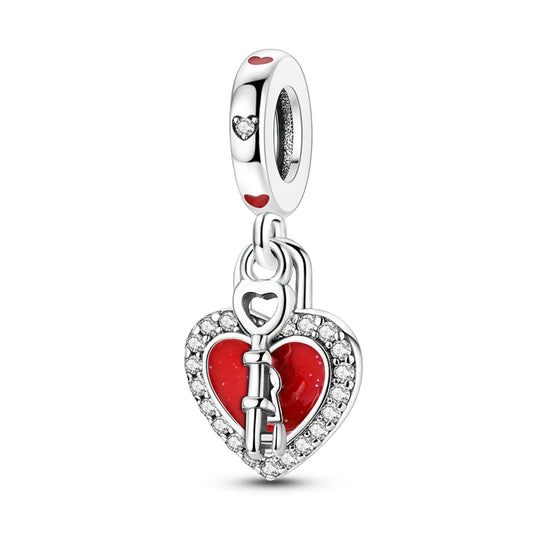 Charm Corazon Rojo y Llave