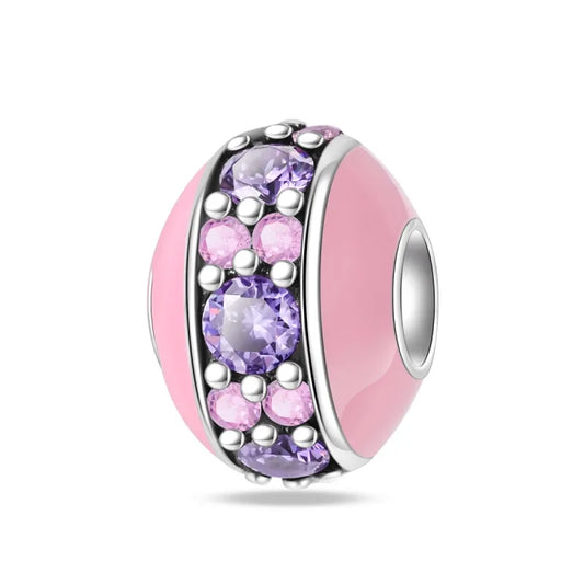 Charm Abalorio con Brillos Rosas