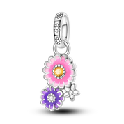 Charm Flores Rosa y Morada
