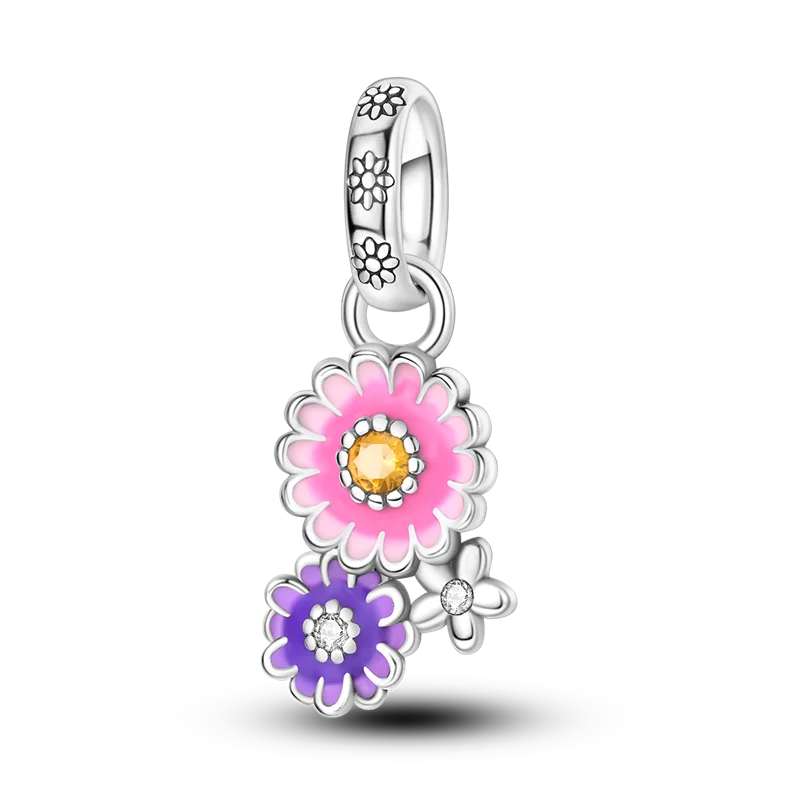 Charm Flores Rosa y Morada