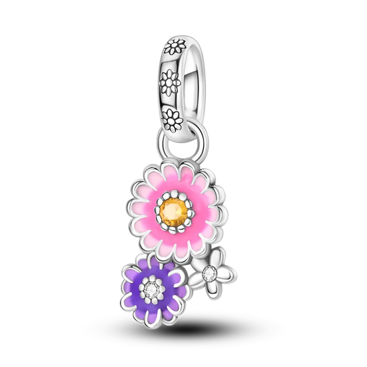 Charm Flores Rosa y Morada