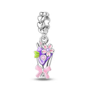 Charm Ramo de Flor Rosa