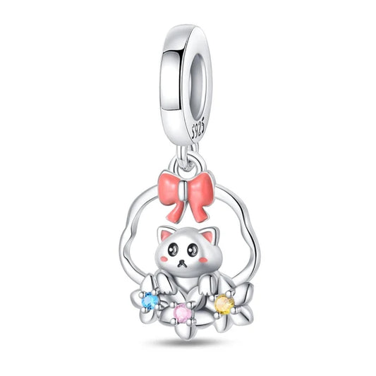 Charm Gatito en Flores
