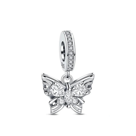 Charm Mariposa Destellos Plata
