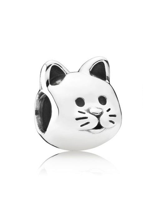 Charm Cabeza de Gato Plata