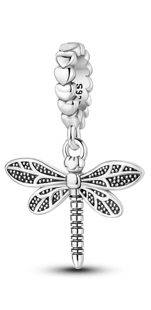 Charm Libelula Plateada