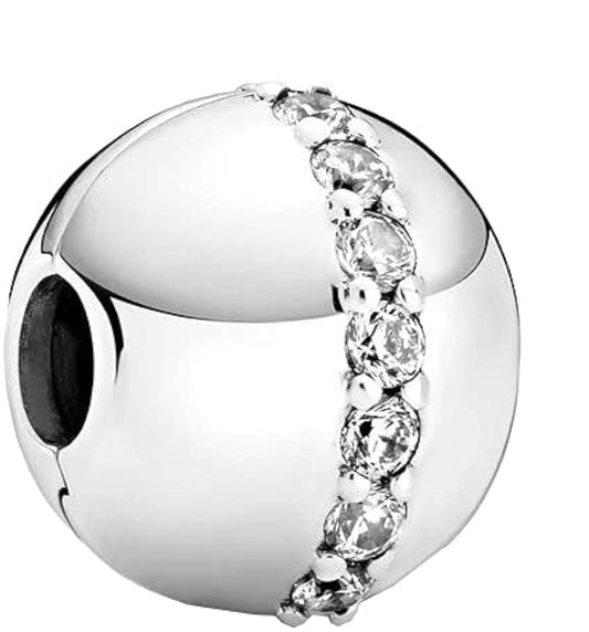 Charm Abalorio Plata con Diamantes