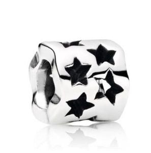 Clip de Seguridad Plata Estrellas
