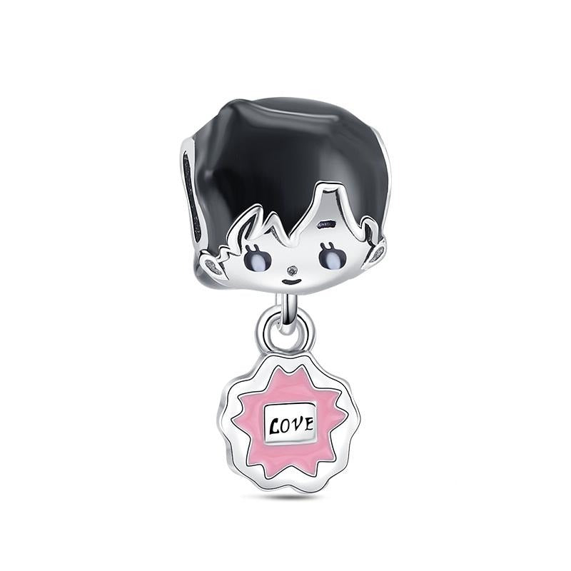 Charm Niño y Flor Rosa "Love"