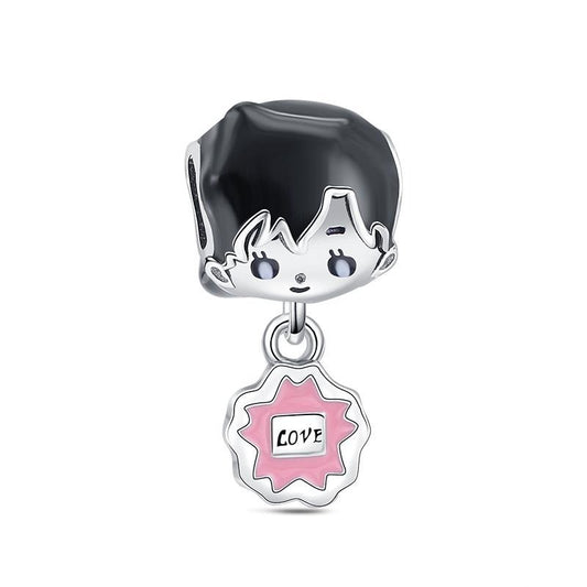 Charm Niño y Flor Rosa "Love"