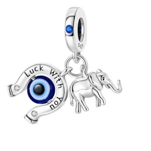 Charm de la Suerte Elefante y Ojo Turco