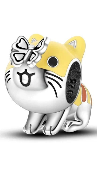 Charm Gatito Amarillo & Mariposa