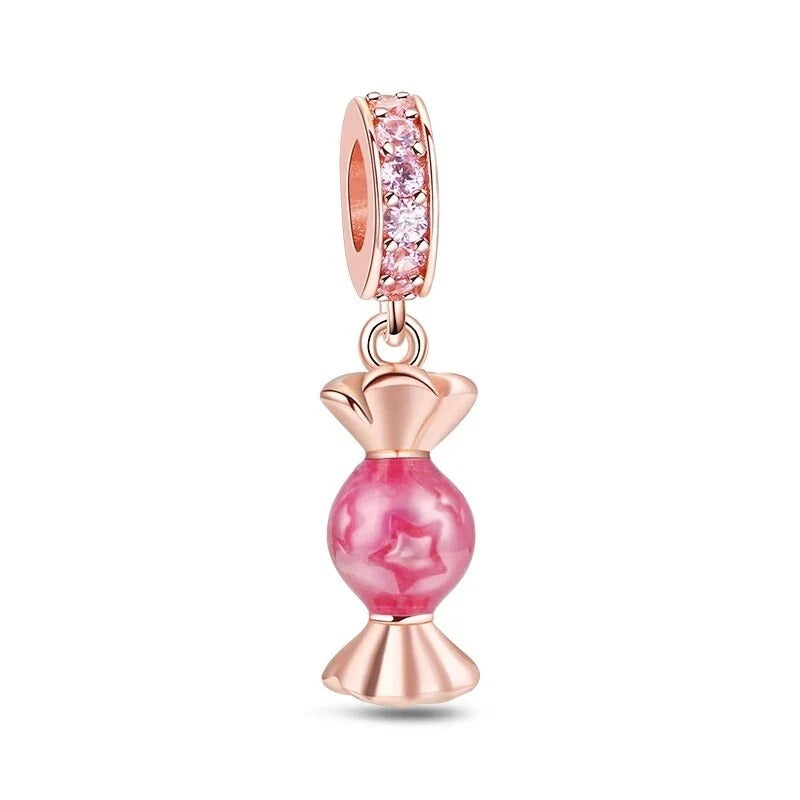Charm Dulce de Color Rosa y Estrellas