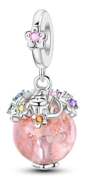 Charm Esfera Rosa y Ardilla