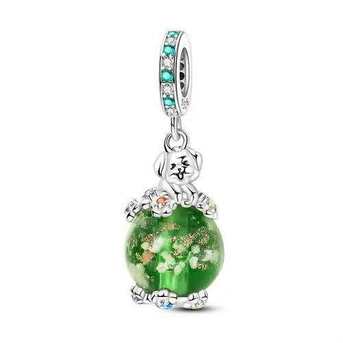 Charm Esfera Verde y Perrito