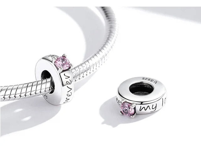 Charm Anillo Gema Rosa