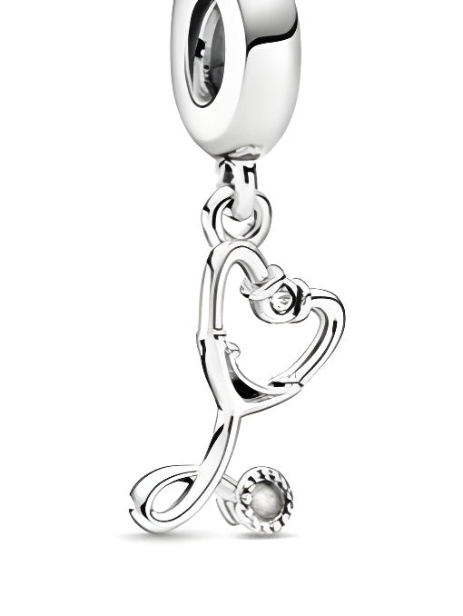 Charm Estetoscopio Plata