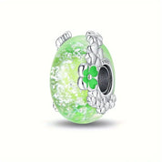 Charm Abalorio de Flores Verdes