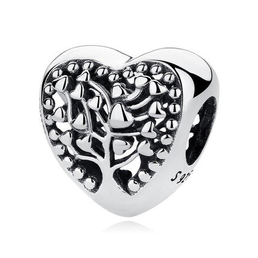 Charm Arbol y Corazon Plata