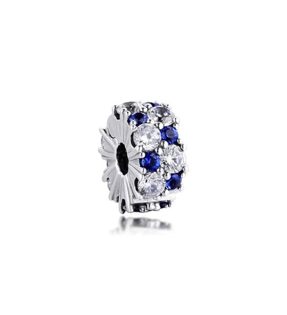 Clip de Seguridad Diamantes Azules y Plata