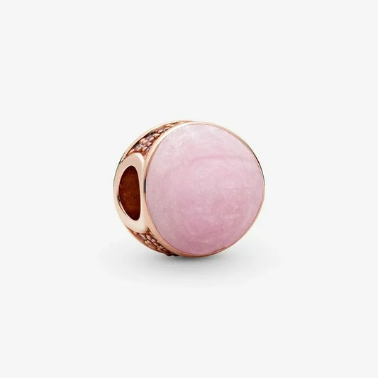 Charm Abalorio Rosa y Dorado