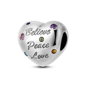 Charm Corazon Believe, Peace & Love