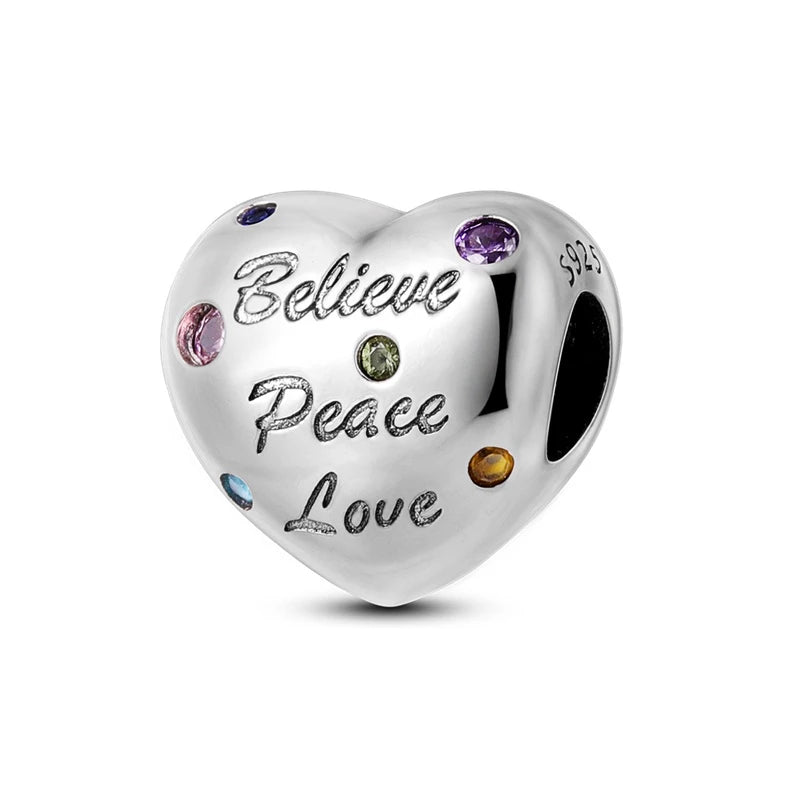 Charm Corazon Believe, Peace & Love