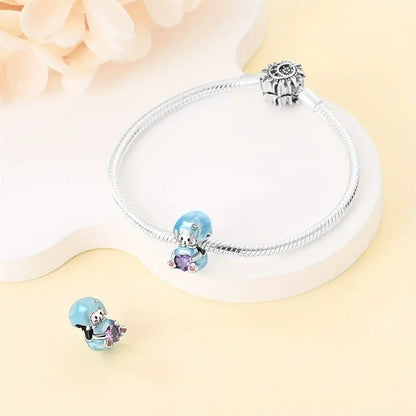 Charm Gatito Magico y Corazon Morado