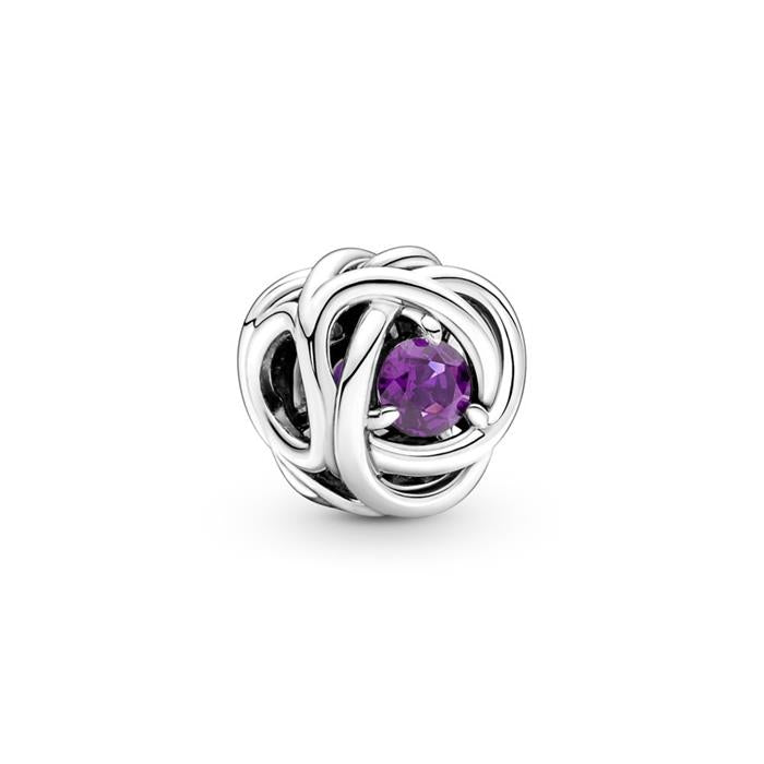 Charm Gemas de Colores y Lazos Plateados Entrelazados