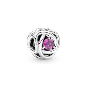 Charm Gemas de Colores y Lazos Plateados Entrelazados