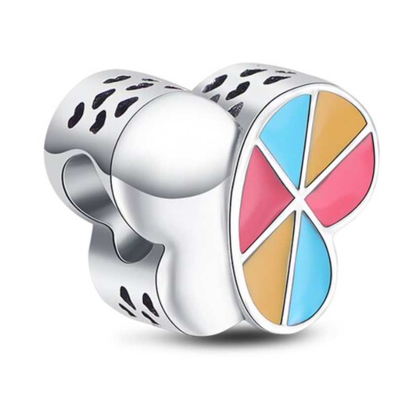 Charm Mariposa Colorida y Plata